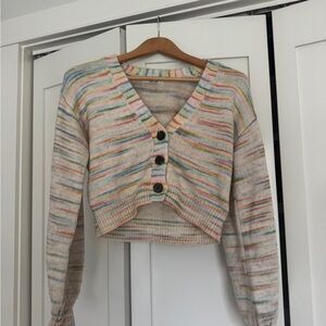 BB Dakota Pastel Striped Knit Cardigan
